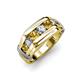 4 - Brad 1.01 ctw Citrine and Lab Grown Diamond 7 Stone Men Wedding Ring 