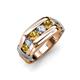 4 - Brad 1.01 ctw Citrine and Lab Grown Diamond 7 Stone Men Wedding Ring 