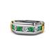 1 - Brad 1.01 ctw Emerald and Lab Grown Diamond 7 Stone Men Wedding Ring 