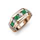 4 - Brad 1.01 ctw Emerald and Lab Grown Diamond 7 Stone Men Wedding Ring 