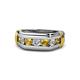 1 - Brad 1.01 ctw Citrine and Lab Grown Diamond 7 Stone Men Wedding Ring 