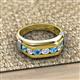 3 - Brad 1.01 ctw Blue Topaz and Lab Grown Diamond 7 Stone Men Wedding Ring 