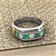 3 - Brad 1.01 ctw Emerald and Lab Grown Diamond 7 Stone Men Wedding Ring 