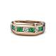 1 - Brad 1.01 ctw Emerald and Lab Grown Diamond 7 Stone Men Wedding Ring 