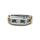 1 - Brad 1.12 ctw Created Alexandrite and Lab Grown Diamond 7 Stone Men Wedding Ring 