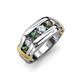 4 - Brad 1.12 ctw Created Alexandrite and Lab Grown Diamond 7 Stone Men Wedding Ring 