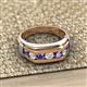 3 - Brad 1.01 ctw Iolite and Lab Grown Diamond 7 Stone Men Wedding Ring 