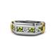 1 - Brad 1.12 ctw Peridot and Lab Grown Diamond 7 Stone Men Wedding Ring 