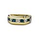 1 - Brad 1.01 ctw London Blue Topaz and Lab Grown Diamond 7 Stone Men Wedding Ring 