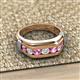 3 - Brad 1.08 ctw Pink Sapphire and Lab Grown Diamond 7 Stone Men Wedding Ring 