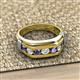 3 - Brad 1.01 ctw Iolite and Lab Grown Diamond 7 Stone Men Wedding Ring 
