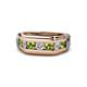 1 - Brad 1.12 ctw Peridot and Lab Grown Diamond 7 Stone Men Wedding Ring 
