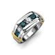 4 - Brad 1.01 ctw London Blue Topaz and Lab Grown Diamond 7 Stone Men Wedding Ring 