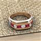 3 - Brad 1.08 ctw Ruby and Lab Grown Diamond 7 Stone Men Wedding Ring 