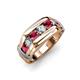 4 - Brad 1.08 ctw Ruby and Lab Grown Diamond 7 Stone Men Wedding Ring 