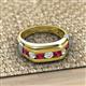 3 - Brad 1.08 ctw Ruby and Lab Grown Diamond 7 Stone Men Wedding Ring 