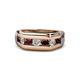 1 - Brad 1.12 ctw Red Garnet and Lab Grown Diamond 7 Stone Men Wedding Ring 