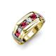 4 - Brad 1.08 ctw Ruby and Lab Grown Diamond 7 Stone Men Wedding Ring 