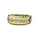 1 - Brad 1.08 ctw Yellow Sapphire and Lab Grown Diamond 7 Stone Men Wedding Ring 