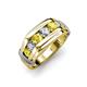 4 - Brad 1.08 ctw Yellow Sapphire and Lab Grown Diamond 7 Stone Men Wedding Ring 