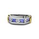 1 - Brad 1.05 ctw Tanzanite and Lab Grown Diamond 7 Stone Men Wedding Ring 