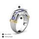 5 - Brad 1.05 ctw Tanzanite and Lab Grown Diamond 7 Stone Men Wedding Ring 