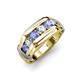 4 - Brad 1.05 ctw Tanzanite and Lab Grown Diamond 7 Stone Men Wedding Ring 