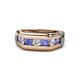 1 - Brad 1.05 ctw Tanzanite and Lab Grown Diamond 7 Stone Men Wedding Ring 