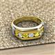 3 - Brad 1.08 ctw Yellow Sapphire and Lab Grown Diamond 7 Stone Men Wedding Ring 
