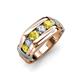 4 - Brad 1.08 ctw Yellow Sapphire and Lab Grown Diamond 7 Stone Men Wedding Ring 