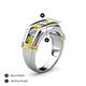 5 - Brad 1.05 ctw Yellow Diamond and Lab Grown Diamond 7 Stone Men Wedding Ring 