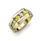 4 - Brad 1.05 ctw Yellow Diamond and Lab Grown Diamond 7 Stone Men Wedding Ring 