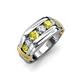 4 - Brad 1.05 ctw Yellow Diamond and Lab Grown Diamond 7 Stone Men Wedding Ring 