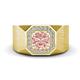 1 - Dominic 1.17 ctw Morganite Hexagonal Halo Men Wedding Band (11 mm) 