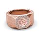 3 - Dominic 1.17 ctw Morganite Hexagonal Halo Men Wedding Band (11 mm) 