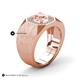 5 - Dominic 1.17 ctw Morganite Hexagonal Halo Men Wedding Band (11 mm) 