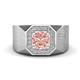 1 - Dominic 1.17 ctw Morganite Hexagonal Halo Men Wedding Band (11 mm) 