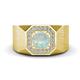 1 - Dominic 0.96 ctw Opal Hexagonal Halo Men Wedding Band (11 mm) 