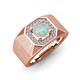 4 - Dominic 0.96 ctw Opal Hexagonal Halo Men Wedding Band (11 mm) 