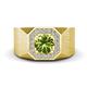 1 - Dominic 1.40 ctw Peridot Hexagonal Halo Men Wedding Band (11 mm) 