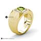 5 - Dominic 1.40 ctw Peridot Hexagonal Halo Men Wedding Band (11 mm) 