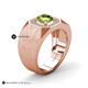 5 - Dominic 1.40 ctw Peridot Hexagonal Halo Men Wedding Band (11 mm) 
