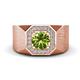 1 - Dominic 1.40 ctw Peridot Hexagonal Halo Men Wedding Band (11 mm) 
