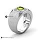 5 - Dominic 1.40 ctw Peridot Hexagonal Halo Men Wedding Band (11 mm) 