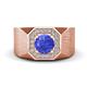 1 - Dominic 1.50 ctw Tanzanite Hexagonal Halo Men Wedding Band (11 mm) 