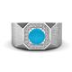 1 - Dominic 0.92 ctw Turquoise Hexagonal Halo Men Wedding Band (11 mm) 
