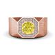 1 - Dominic 1.30 ctw Yellow Diamond Hexagonal Halo Men Wedding Band (11 mm) 