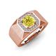4 - Dominic 1.30 ctw Yellow Diamond Hexagonal Halo Men Wedding Band (11 mm) 