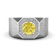 1 - Dominic 1.30 ctw Yellow Diamond Hexagonal Halo Men Wedding Band (11 mm) 