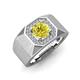 4 - Dominic 1.30 ctw Yellow Diamond Hexagonal Halo Men Wedding Band (11 mm) 